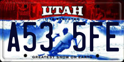 UT license plate A535FE