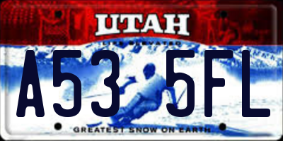 UT license plate A535FL