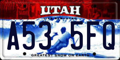 UT license plate A535FQ