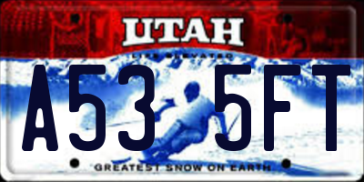 UT license plate A535FT