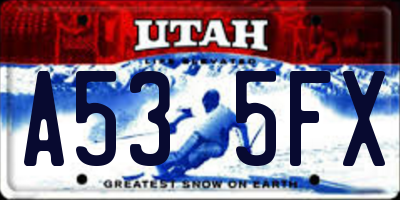 UT license plate A535FX