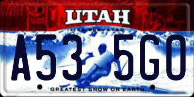 UT license plate A535GO