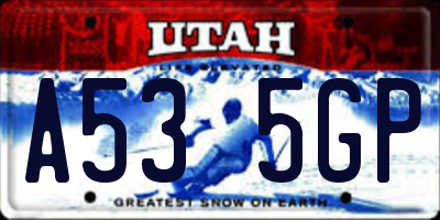 UT license plate A535GP