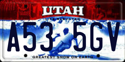 UT license plate A535GV
