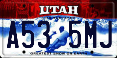 UT license plate A535MJ