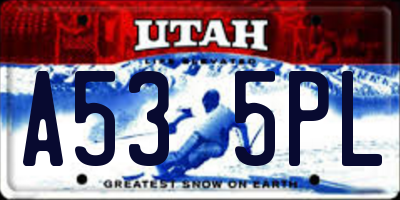 UT license plate A535PL