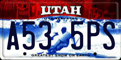 UT license plate A535PS