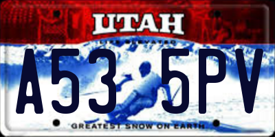 UT license plate A535PV