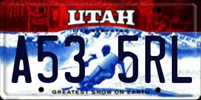 UT license plate A535RL