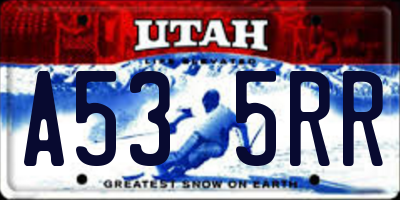 UT license plate A535RR