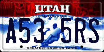 UT license plate A535RS