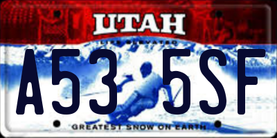 UT license plate A535SF