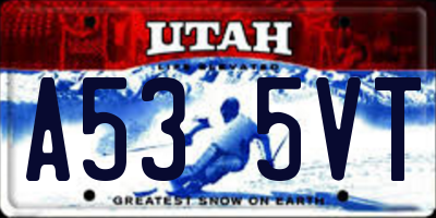 UT license plate A535VT