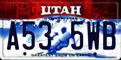 UT license plate A535WB