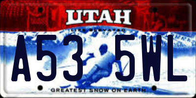 UT license plate A535WL