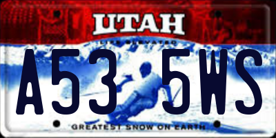 UT license plate A535WS