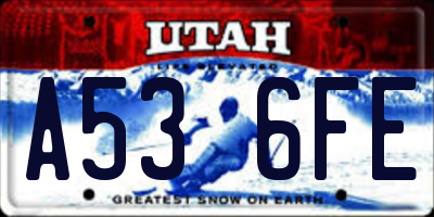 UT license plate A536FE