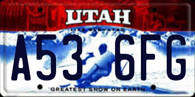 UT license plate A536FG