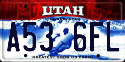 UT license plate A536FL