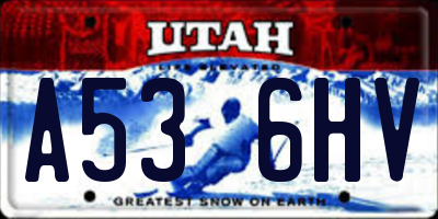 UT license plate A536HV