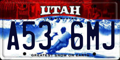 UT license plate A536MJ