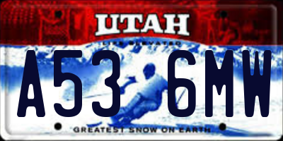 UT license plate A536MW