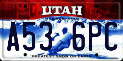 UT license plate A536PC