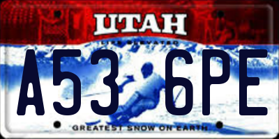 UT license plate A536PE