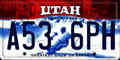 UT license plate A536PH
