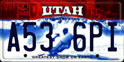 UT license plate A536PI