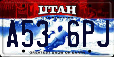 UT license plate A536PJ