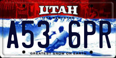 UT license plate A536PR