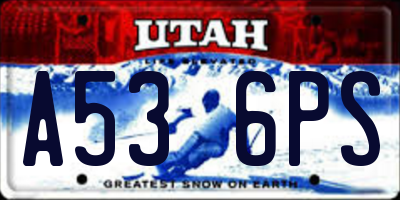 UT license plate A536PS