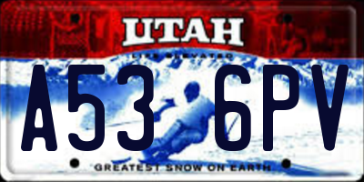 UT license plate A536PV