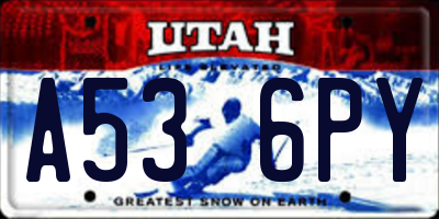 UT license plate A536PY
