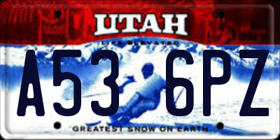 UT license plate A536PZ