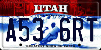 UT license plate A536RT