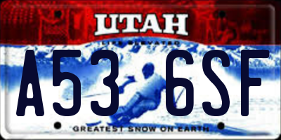 UT license plate A536SF