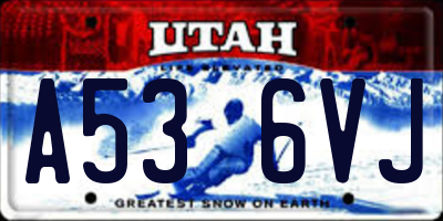 UT license plate A536VJ
