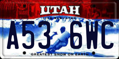 UT license plate A536WC