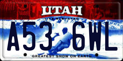 UT license plate A536WL