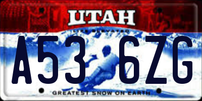 UT license plate A536ZG