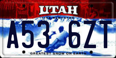 UT license plate A536ZT
