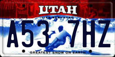 UT license plate A537HZ