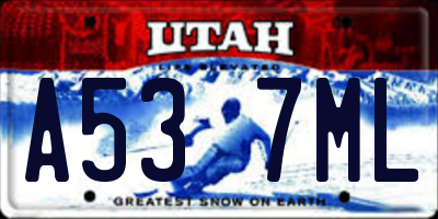 UT license plate A537ML