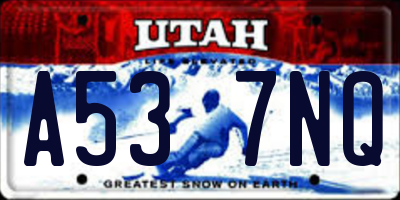 UT license plate A537NQ
