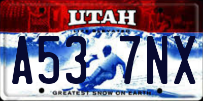 UT license plate A537NX