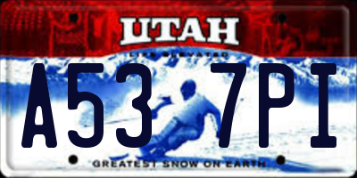 UT license plate A537PI