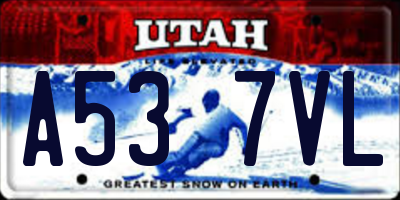 UT license plate A537VL