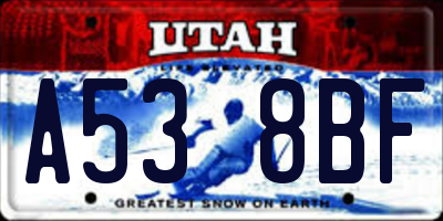 UT license plate A538BF